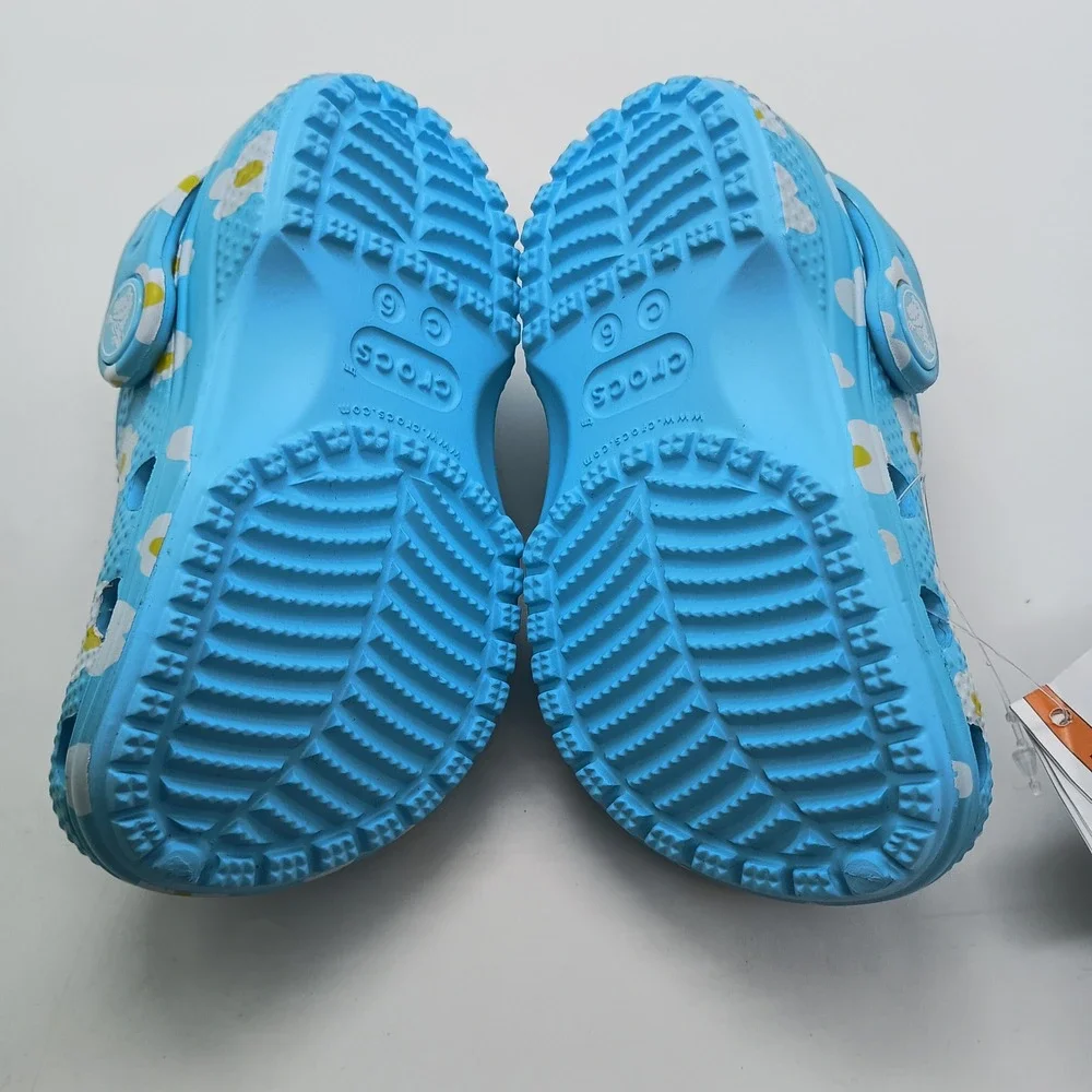 Crocs Classic Daisy Clog T Tinted Glass Blue Floral Toddler Size C6 211264-4WD